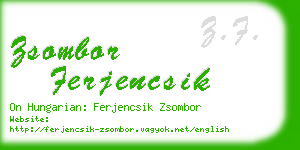 zsombor ferjencsik business card